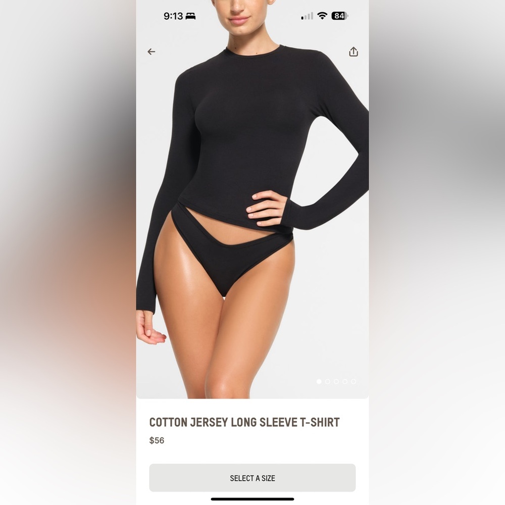 SKIMS COTTON JERSEY LONG SLEEVE T-SHIRT LIMITED EDITION SOLD OUT ONLINE - Picture 2 of 3